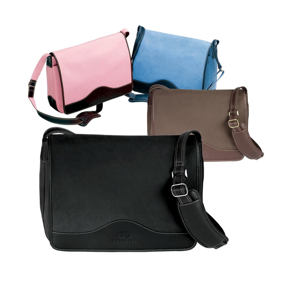 Flapover Suede Leather Trim Executive Business Travel Spacio