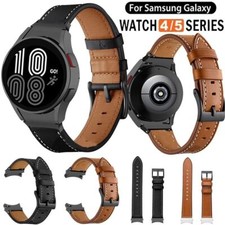 Leahter Strap Wrist Band Fr Samsung Galaxy Watch 4 5 6 40 44mm 6 Classic 43 47mm