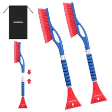 WORKPRO 27" Snow Brush and Ice Scraper for Car Windshield Storage Bag Included