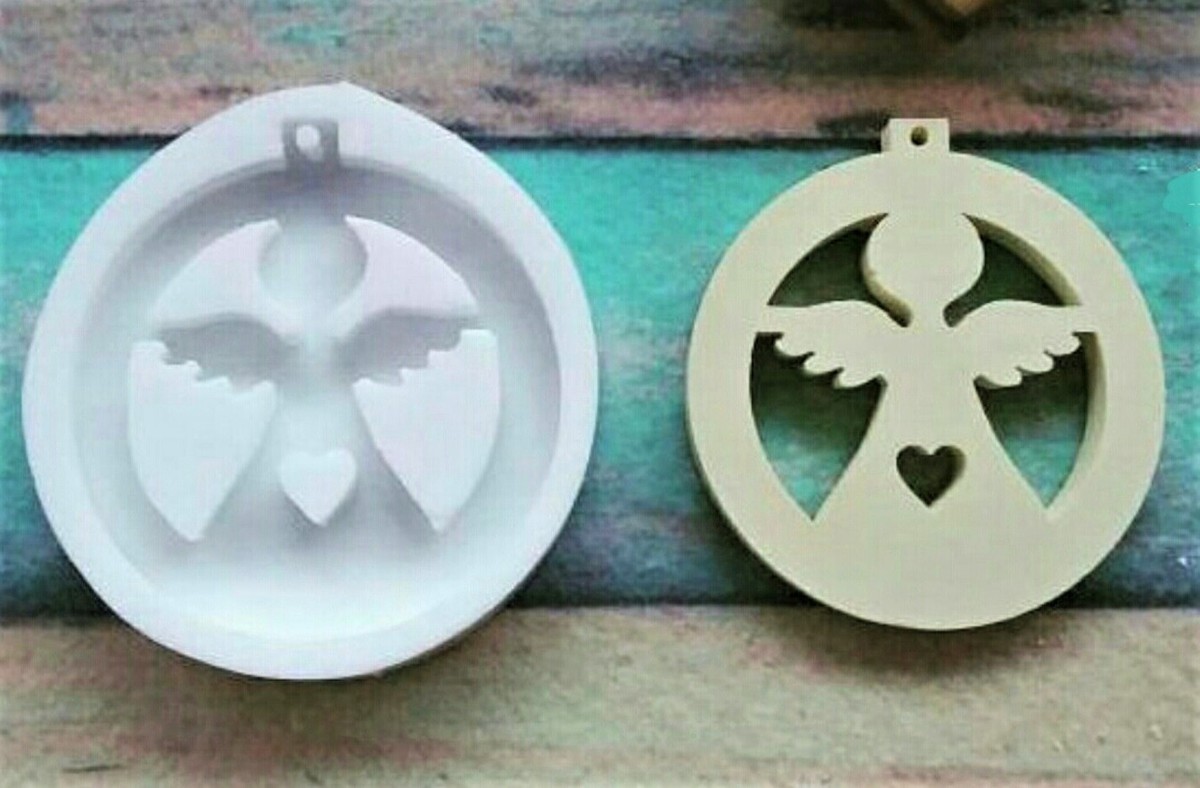 Lot De 3 Moules En Silicone Anges Et Cœurs - Pour Bougies, Plâtre, Béton, Résine - Formes Grande Et Petite - Souples Et Faciles à Démouler