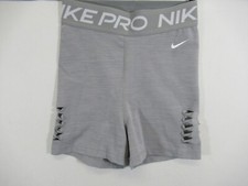 Nike Pro Compression Shorts Women Small Gray 3" Inseam Cut Out Dri-fit cu4711