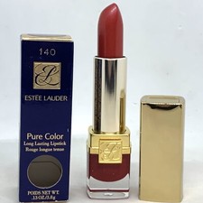 Estee Lauder Pure Color Long Lasting Lipstick 140 Red Lacquer Full-Size In Box