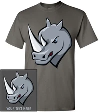 Rhino Head T-Shirt, Men Women Youth Kids Tank Long Personalize Custom Rhinoceros
