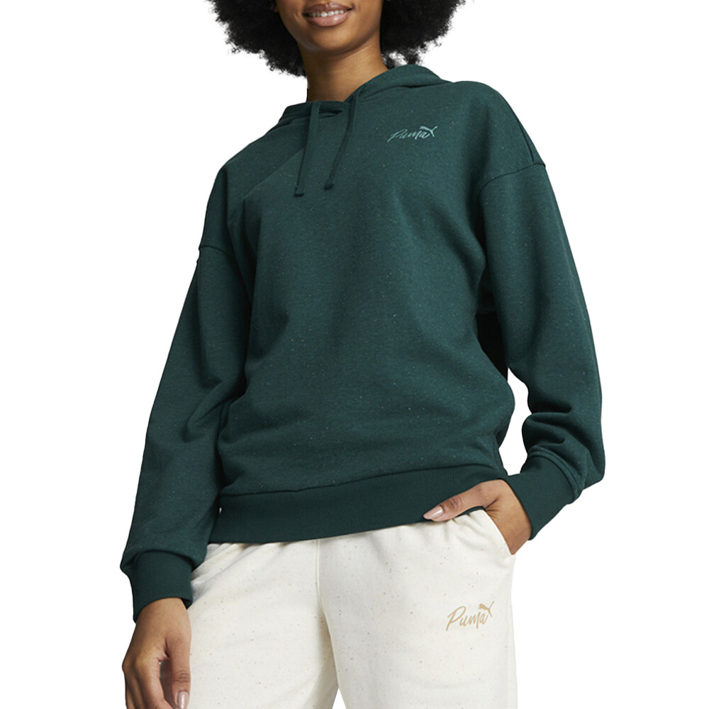 Puma Live In Пуловер с капюшоном Женская зеленая повседневная верхняя одежда 67794843