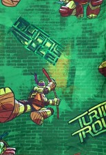 2013 TMNT Teenage Mutant Ninja Turtles Twin Bed Sheet Fabric Back Drop