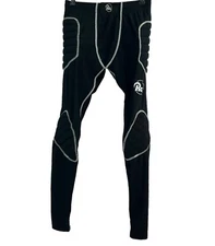 RG Soccer Goalkeeper Padded Pants Mens M Drawstring Protective Under Layer Black