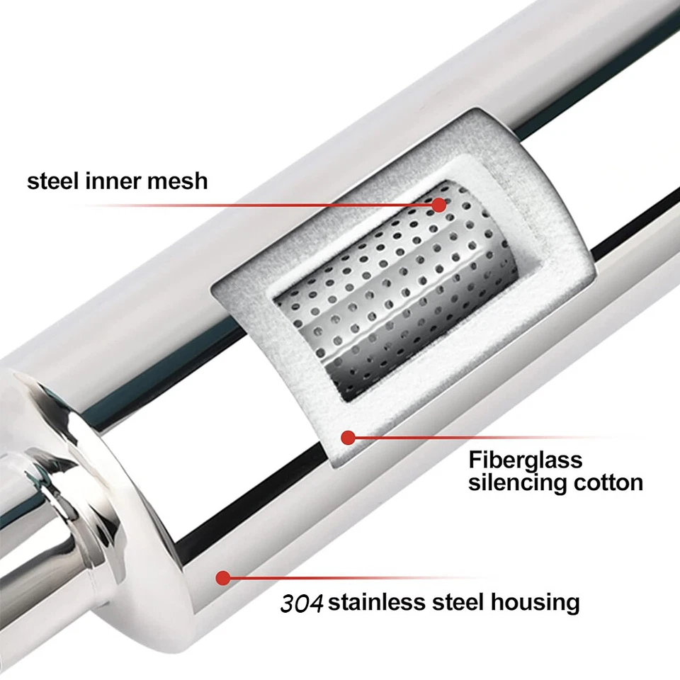 2.5" Inlet Outlet 12" Long Muffler Exhaust/Resonator For Lexus GS300 GS400 GS430 - Image 4 of 4