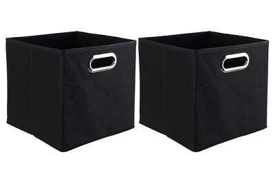 casa NOVA ENNI Aufbewahrungsboxen 2er Set Regalkörbe Boxen Kiste Vlies Schwarz