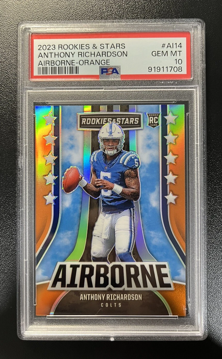 Anthony Richardson Panini Rookies & Stars Airborne #AI14 Orange