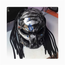 Alien vs. Predator FRP Motorcycle Helmet Laser Light Full Face Mask-Hand-painted
