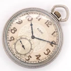 Elgin Grade 345 12-Size 17-Jewel Silvertone Antique Pocket Watch, Keeps Time
