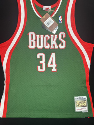 NWT Authentic Giannis Antetokounmpo Mitchell Ness 2013 2014 Bucks