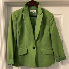EUC Evan Picone Women's Green Blazer Size 12 Single Button Professional