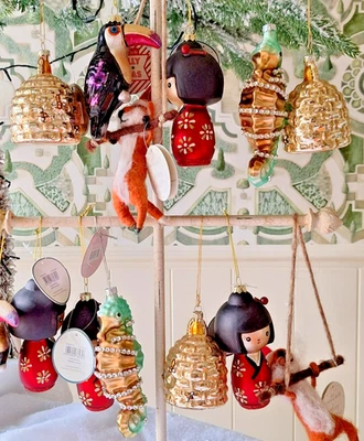 *SALE* CHRISTMAS DECORATIONS SASS & BELLE FOX - BEE HIVE-SEAHORSE- GEISHA