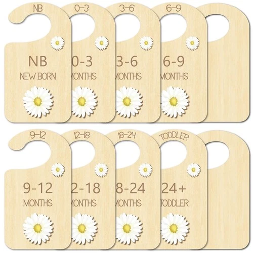 Daisy Wooden Closet Dividers 10pc Hanging Shelf Organiser – Natural