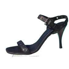 Donald Pliner Black Leather Grommet Sandal Shoe New Ankle Strappy 255 NIB