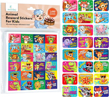 1,440 Animal Reward Stickers for Kids Classroom