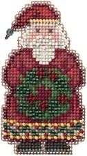 MILL HILL Winter Holiday ORNAMENTS Beaded Cross Stitch Kit YE OLD SANTA
