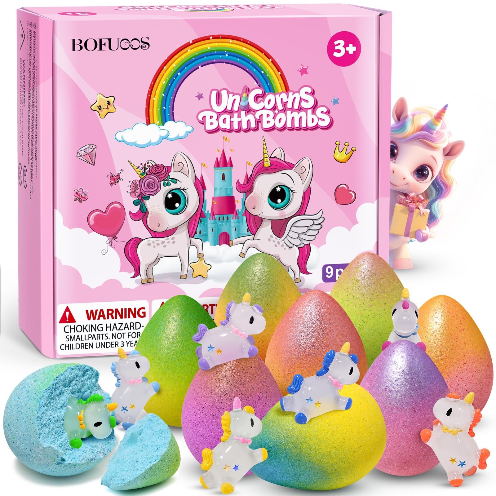 Bofuoos Regalo Bambina Unicorno: Bombe da Bagno con Giocattoli