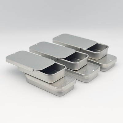 SHC Web 6 x 10 ml rechteckige Dose mit Schiebedeckel - klein 6 x 10 ml, silber 