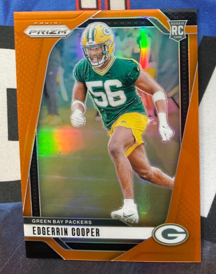 2024 Panini Prizm Football #331 Edgerrin Cooper Orange Prizm 038/249 Rookie (JR)