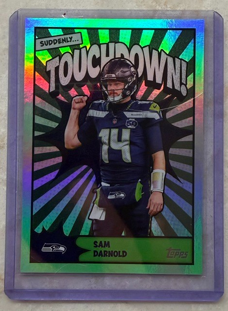 Sam Darnold 2026 Topps Flagship Touchdown SSP Insert #TD-17 Seattle Seahawks