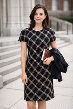 Brooks Brothers Red Fleece Wool Dress Size 4 Blue Plaid Preppy Academia Poetcore