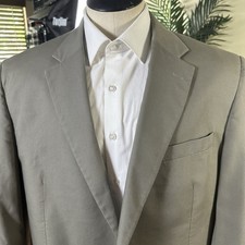 Jos A Bank Sport Coat 46R 1905 Khaki Olive Cotton Poly Blend Pristine