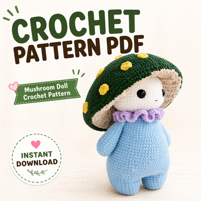 Pilz Puppe Häkelanleitung PDF | Cottagecore Amigurumi Anleitung