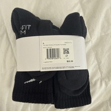 Nike Boy's 6 Pack Everyday Cushioned DRI-FIT Socks Black Size Small 3y-5y Shoe N