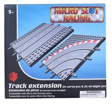 Micro Slot Racing 4-Piece Track Extension  2 Curve  2 Straight