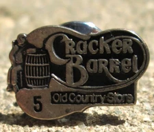 Cracker Barrel Employee 5 Year Sterling Silver Hat or Lapel Pin