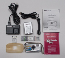 PENTAX OPTIO W30 7.1 MP Waterproof Digital Camera w Batteries  Chargers  Cord