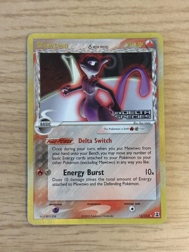Pokémon Mewtwo TCG Delta Species 12/113 Stamped  Reverse Holo Card