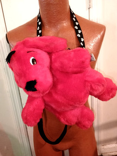 Vintage 1997 Scholastic Sidekicks Clifford Plush Backpack.