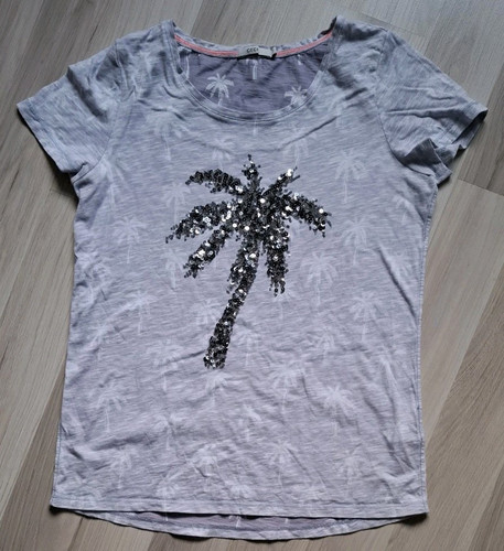 Wunderschönes T-Shirt von Cecil. Größe S = 36/38. Farbe grau + Glitzer. Wie NEU! - Bild 1 von 6