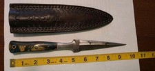 Steel Dirk Dagger Double-Edged Full Tang Resin Handle w/ Leather Sheath