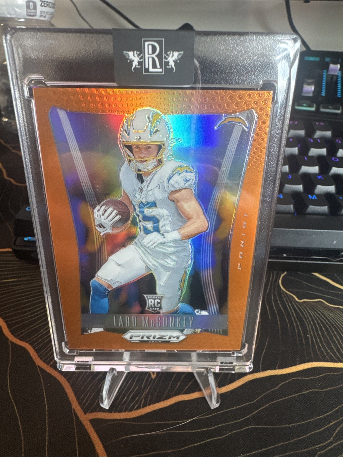 2024 Panini Prizm Deca - Ladd McConkey #181 ORANGE PRIZM /49 (RC)