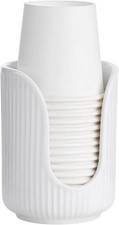 Plastic Bathroom Cup Dispenser, White  for 3-4Oz Disposable Paper Cups, Mouthwa