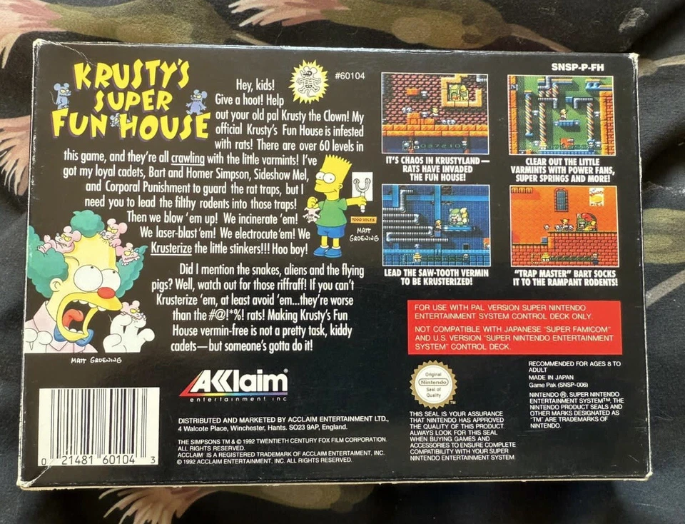 Krusty’s Super Fun House, Snes, Boxed  - Image 2 of 4
