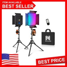 NiceVeedi Full Color RGB Video Photo Light Kit 2 Pack