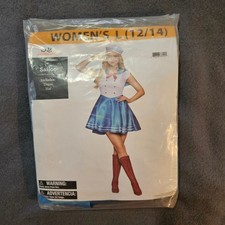 Celebrate Women's Sailor Costume Dress Hat Halloween Nautical Party L 12 14