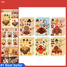 Thanksgiving Sticker Pack 24 Sheets Turkey Pumpkin Crafts for Kids Party Favors
