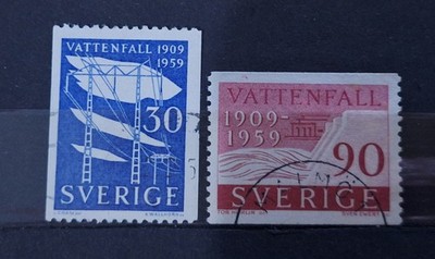 Schweden - 50. Jahrestag. State Power Board Stempelsatz - 1959 - gebraucht