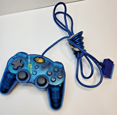 MadCatz Dual Force Pro 2 Sony Playstation 2 Controller Blue PS2 Tested Wired