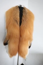 100% Real fox fur cape /neck wrap/scarf brown jacket collar 180*23cm stole