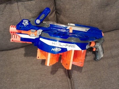 NERF N-Strike Elite Hail-Fire Blaster - w/ all 8 Magazines - Works