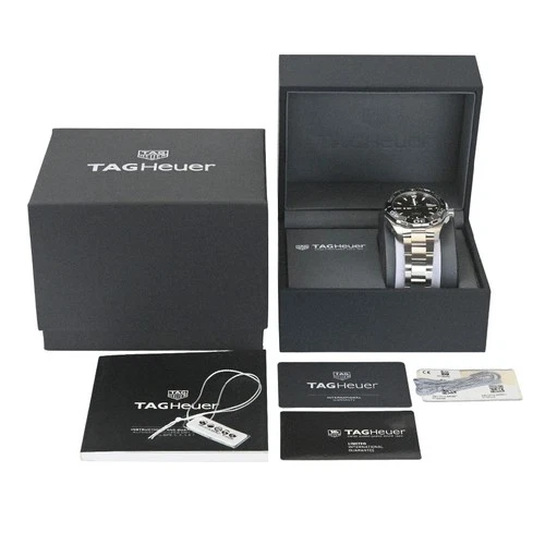 Tag Heuer Aquaracer Caliber 5 Ceramic Date Way201A AT SS Black Dial 43mm Rank A