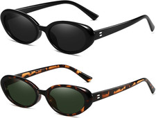 Retro Oval Sunglasses for Women Men Fashion Small Oval Sunglasses 90S Vintage Sh