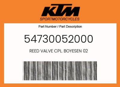 KTM Genuine Reed Valve Cpl. Boyesen 02 - 54730052000